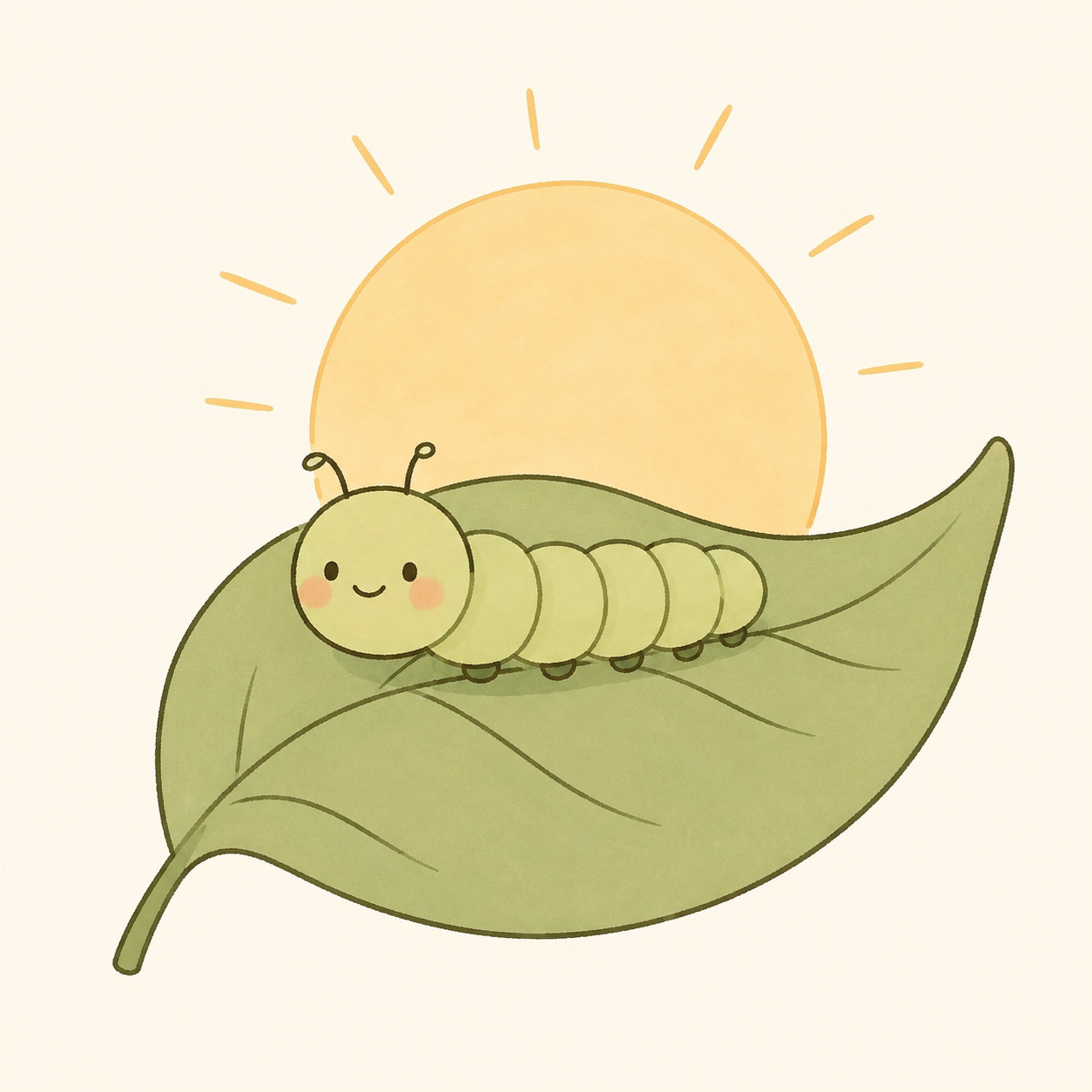 Oruga monarca bajo el sol